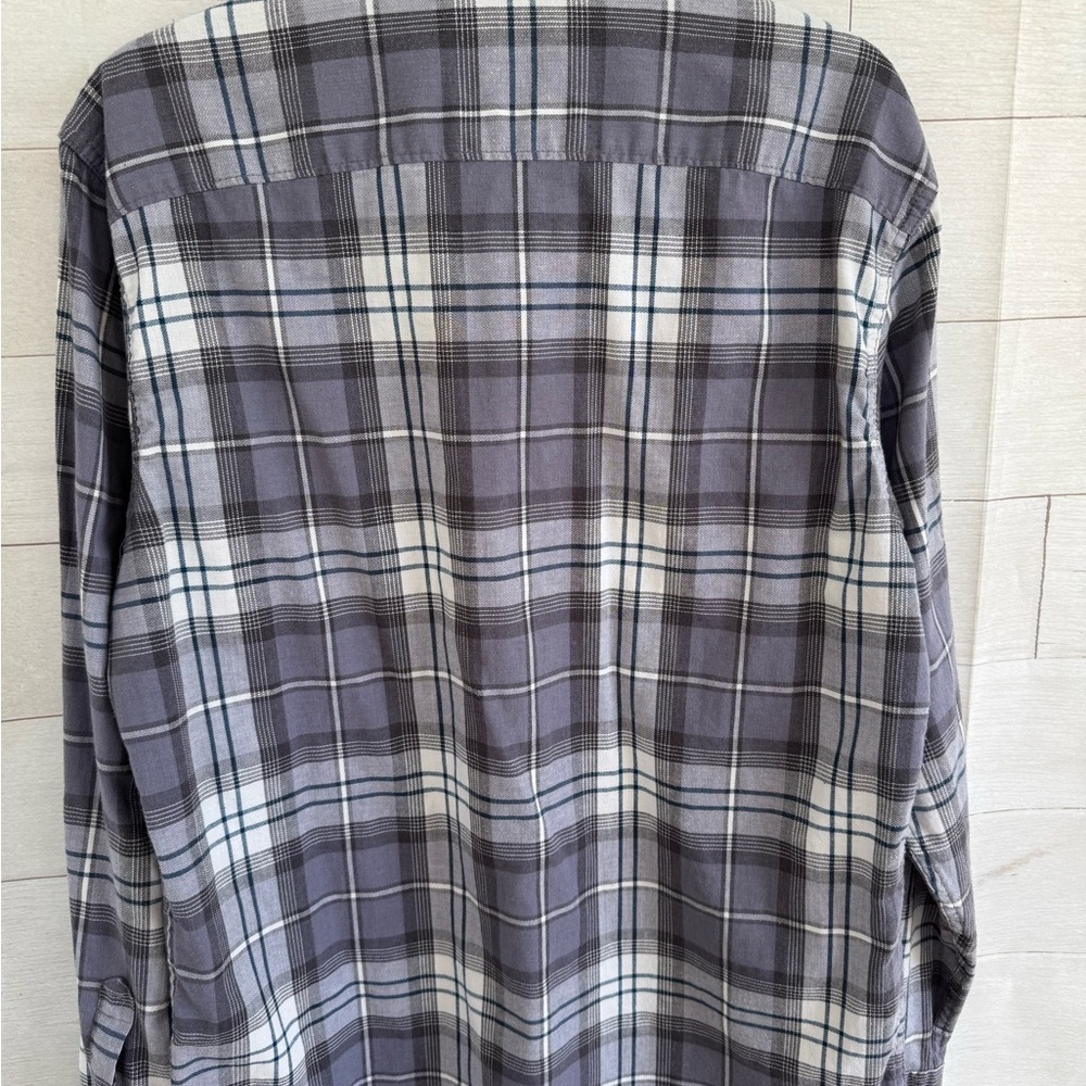 Wrangler grey, blue and beige and Plaid Men's Shirt size large - Picture 4 of 4
